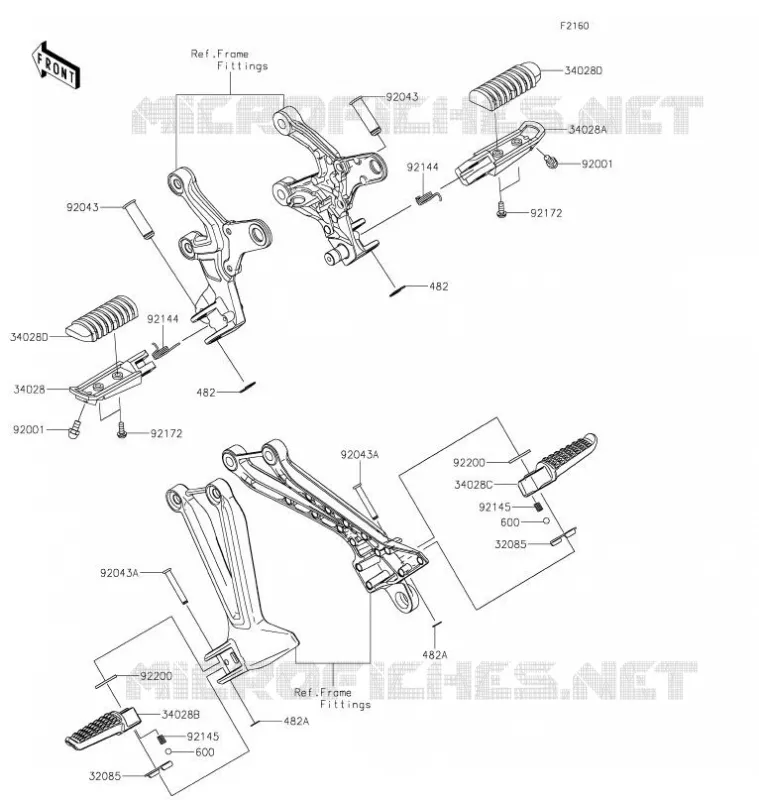 REPOSE PIED Kawasaki MOTOS 900 2021 Z900RS  ZR900KMFBN