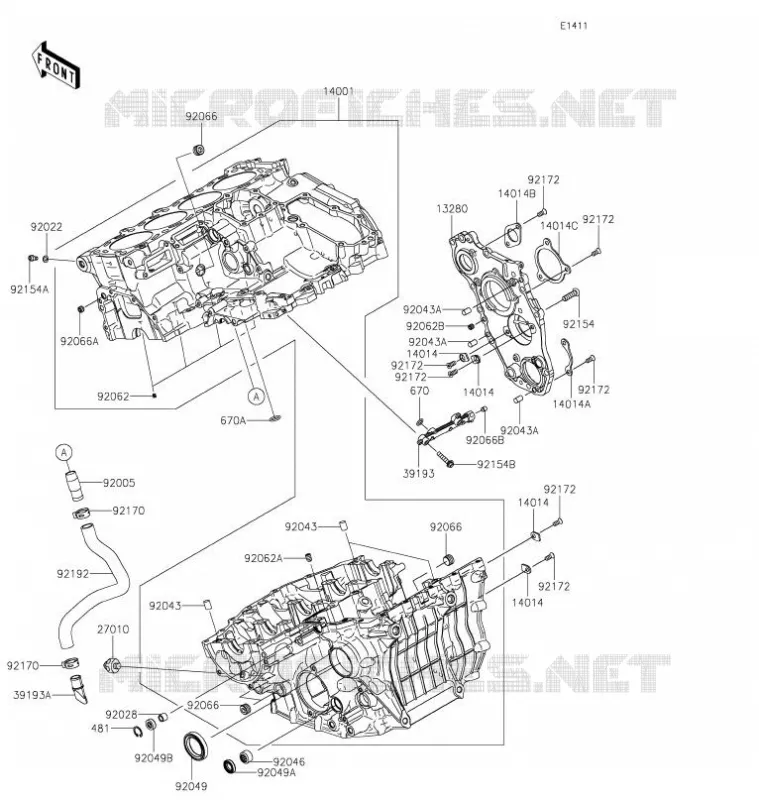 CARTER MOTEUR(S) Kawasaki MOTOS 1000 2021 NINJA H2 SX SE PLUS  ZX1002DMFNN