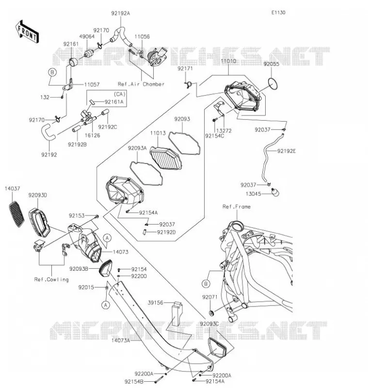 FILTRE A AIR Kawasaki MOTOS 1000 2021 NINJA H2 SX SE PLUS  ZX1002DMFNN