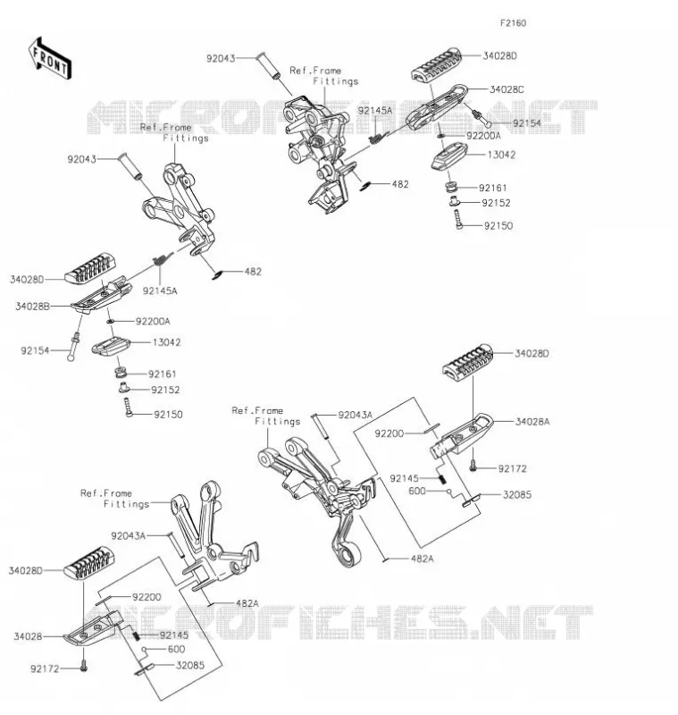 REPOSE PIED Kawasaki MOTOS 1000 2021 NINJA H2 SX SE PLUS  ZX1002DMFNN