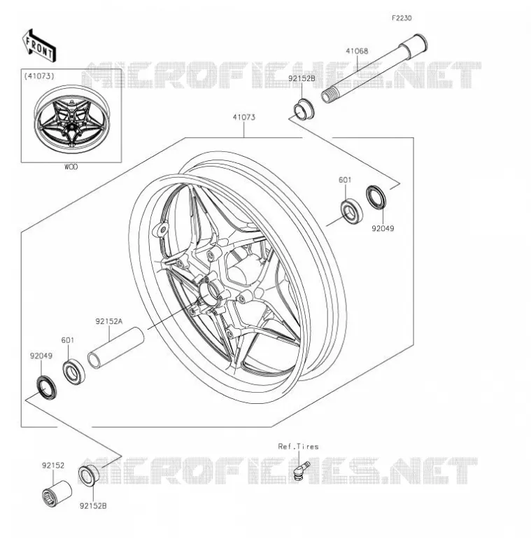 ROUE AVANT Kawasaki MOTOS 1000 2021 NINJA H2 SX SE PLUS  ZX1002DMFNN