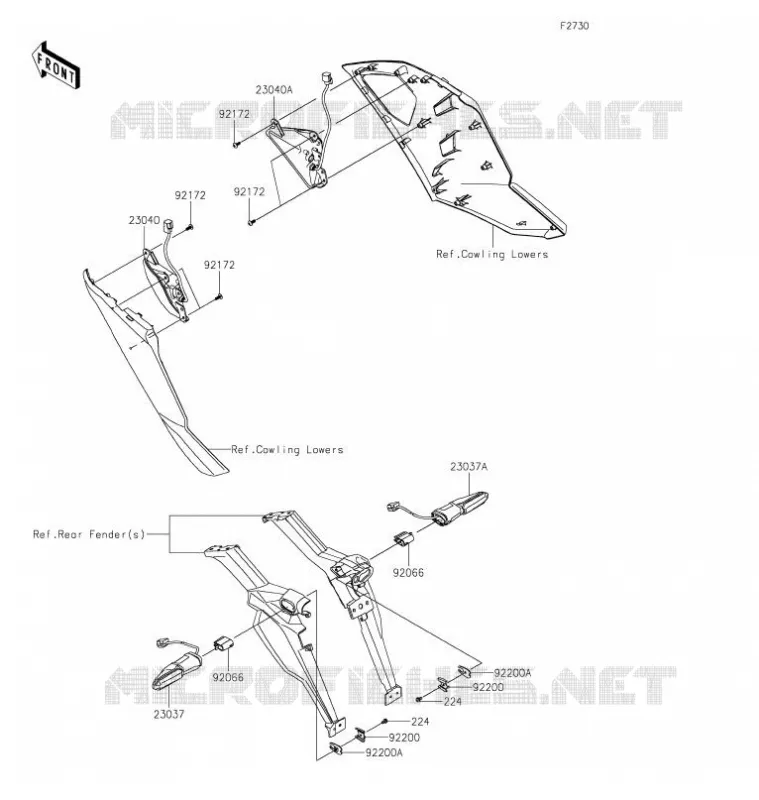 CLIGNOTANTS Kawasaki MOTOS 1000 2021 NINJA 1000SX  ZX1002KMFAN