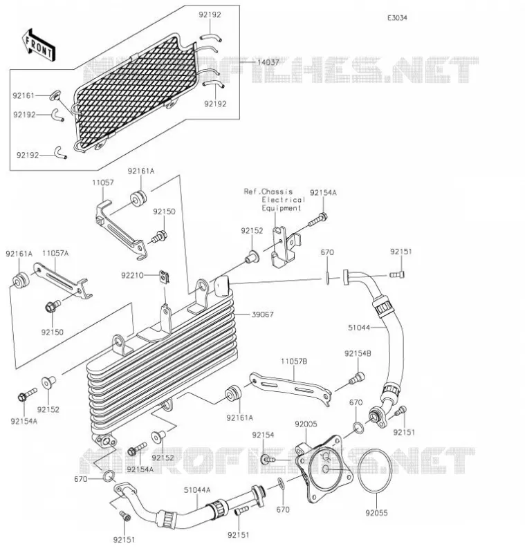 RADIATEUR D'HUILE Kawasaki MOTOS 1000 2021 NINJA ZX-10R  ZX1002LMFAN