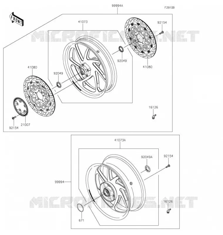 ACCESSOIRE(Marchesini Wheel) Kawasaki MOTOS 1000 2021 NINJA ZX-10R  ZX1002LMFNN