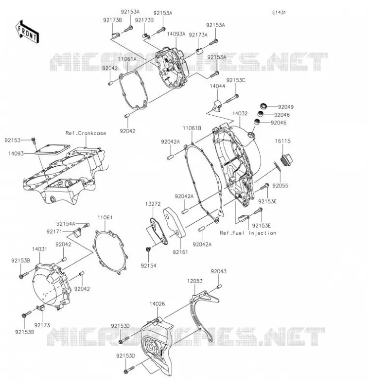 COUVERCLES MOTEUR Kawasaki MOTOS 1000 2021 NINJA ZX-10RR  ZX1002NMFNN