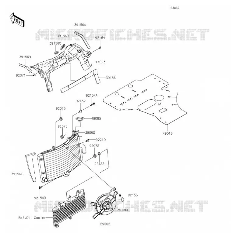 RADIATEUR Kawasaki MOTOS 1000 2021 NINJA ZX-10RR  ZX1002NMFNN