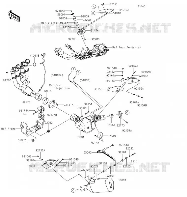 SILENCIEUX D'ECHAPPEMENT Kawasaki MOTOS 1000 2021 NINJA ZX-10RR  ZX1002NMFNN