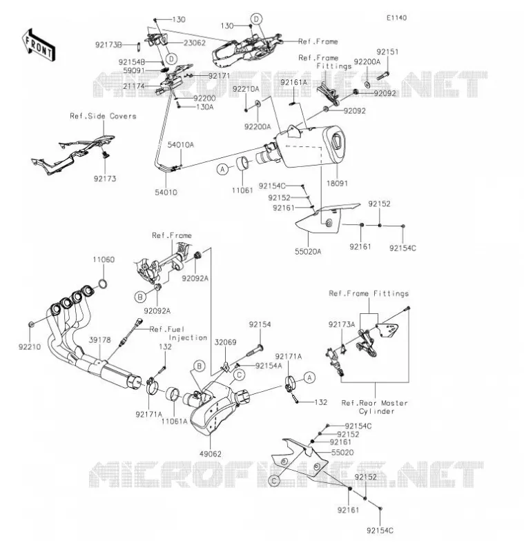 &Eacute;CHAPPEMENT Kawasaki MOTOS 636 2021 NINJA ZX-6R  ZX636HMFNN