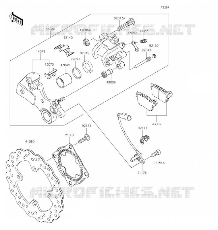 FREIN ARRIERE Kawasaki MOTOS 636 2021 NINJA ZX-6R  ZX636HMFNN