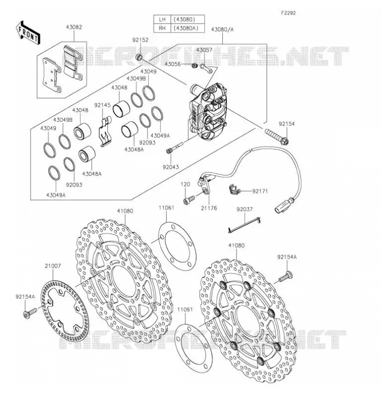 FREIN AVANT Kawasaki MOTOS 636 2021 NINJA ZX-6R  ZX636HMFNN