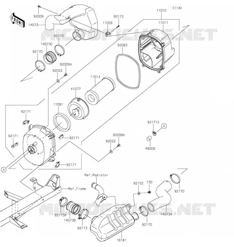 FILTRE A AIR Kawasaki SSV 1000 2021 MULE PRO-DXT  KAF1000JMFNN