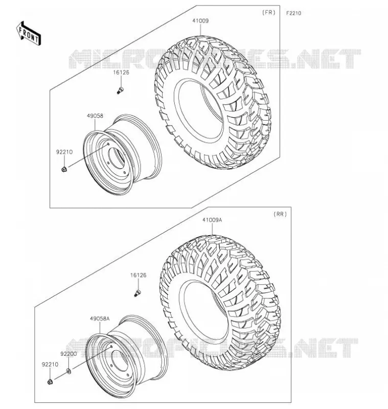 ROUE/PNEUS Kawasaki SSV 1000 2021 MULE PRO-DXT  KAF1000JMFNN