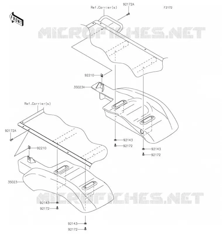 GARDE BOUE ARRI&Egrave;RE Kawasaki SSV 400 2021 MULE SX  KAF400JMFNN