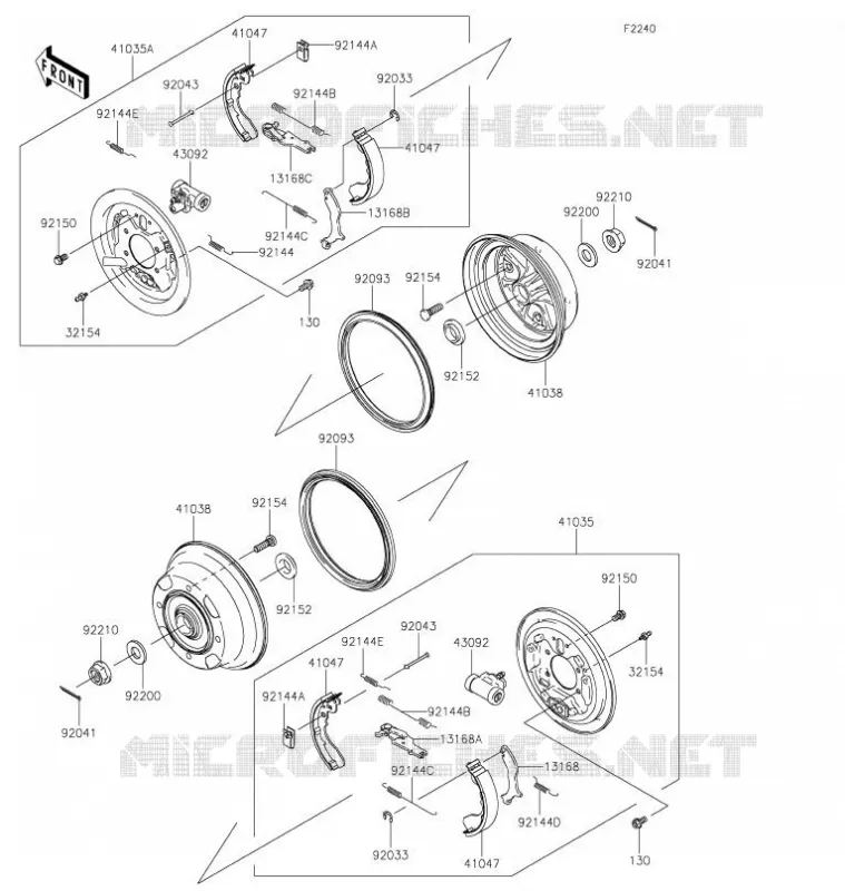 MOYEU ARRIERE/FREIN Kawasaki SSV 400 2021 MULE SX 4X4  KAF400WMFNN