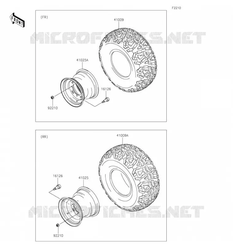 ROUE/PNEUS Kawasaki SSV 400 2021 MULE SX 4X4  KAF400WMFNN
