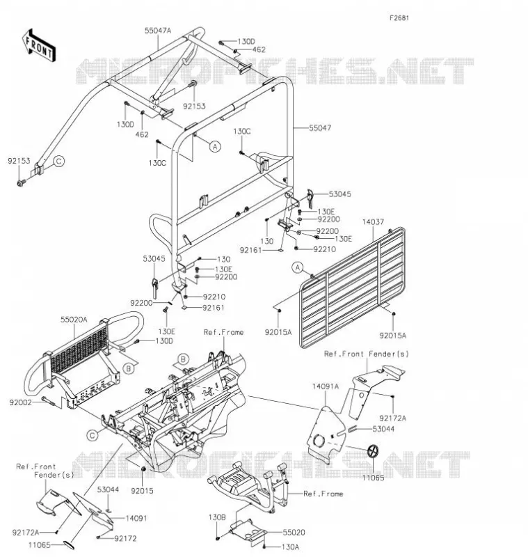 PROTECTION/CHASSIS CAB Kawasaki SSV 620 2021 MULE 4010 4X4  KAF620MMFNN