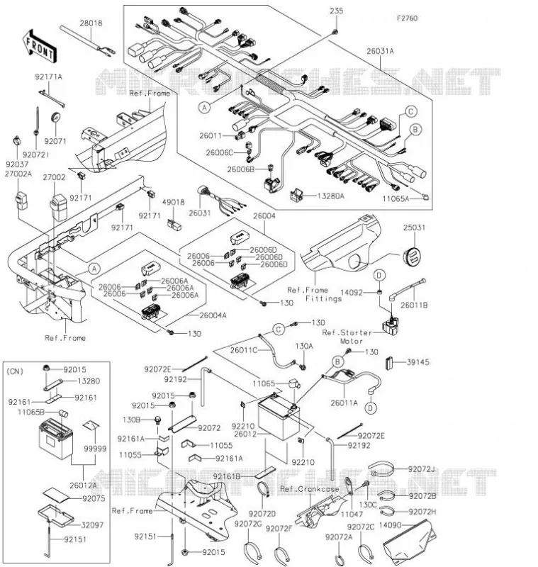 CHASSIS EQUIPMENT ELECTRIQUE Kawasaki SSV 620 2021 MULE 4010 4X4  KAF620MMFNN