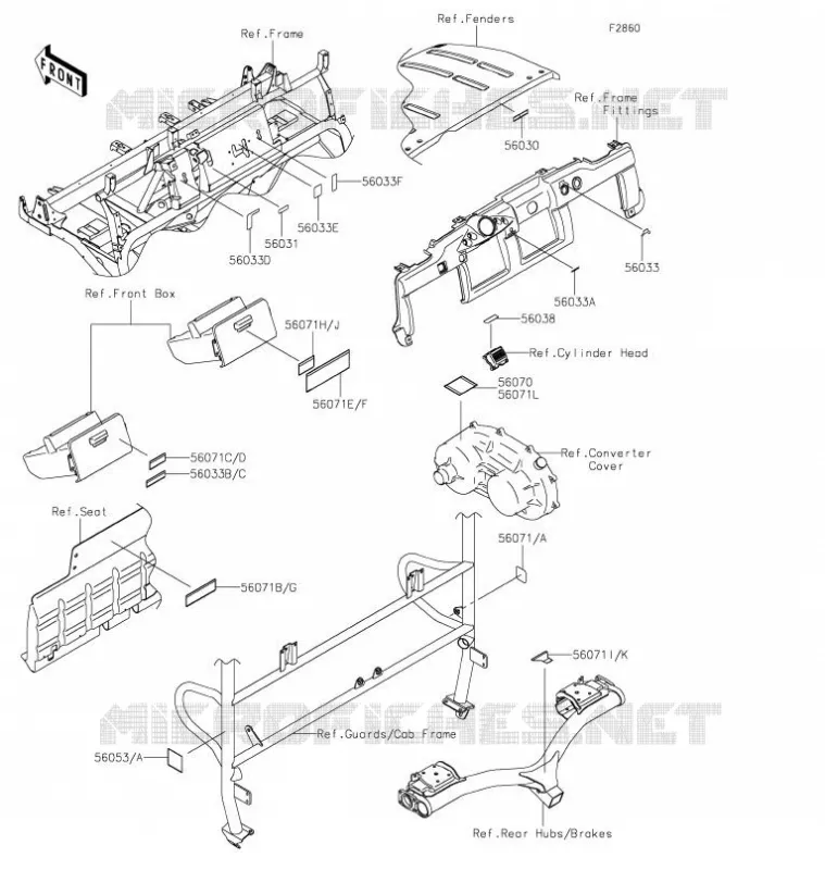 ETIQUETTES Kawasaki SSV 620 2021 MULE 4010 4X4  KAF620MMFNN