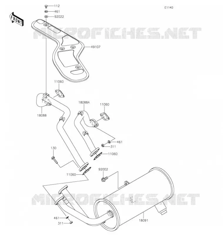 &Eacute;CHAPPEMENT Kawasaki SSV 620 2021 MULE 4010 TRANS 4X4  KAF620RMFNN