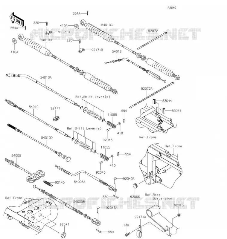 CABLES Kawasaki SSV 620 2021 MULE 4010 TRANS 4X4  KAF620RMFNN