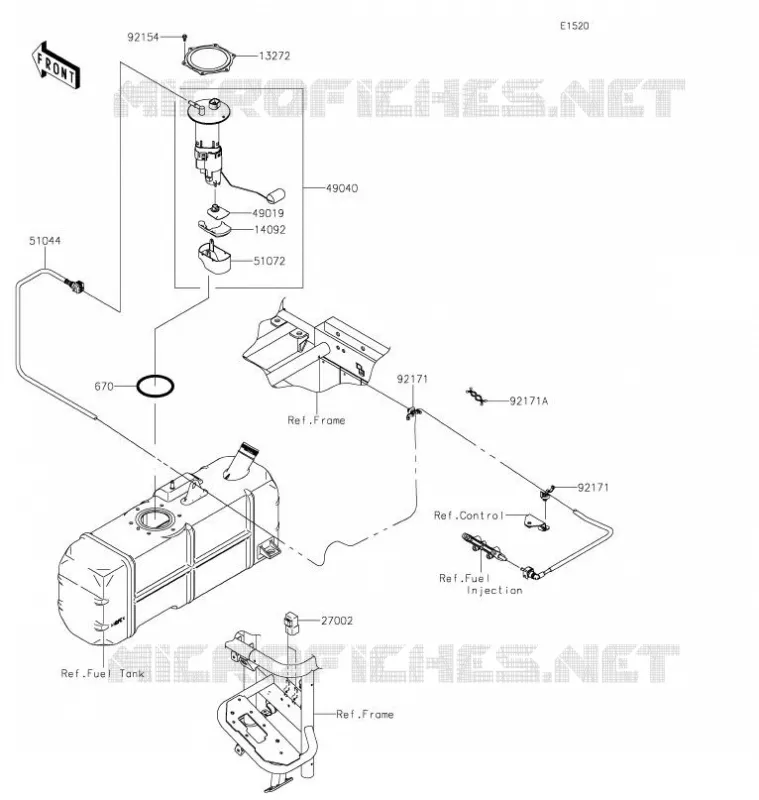 POMPE A ESSENCE Kawasaki SSV 620 2021 MULE 4010 TRANS 4X4  KAF620SMFNN