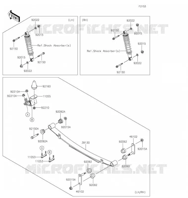 SUSPENSION ARRI&Egrave;RE Kawasaki SSV 620 2021 MULE 4010 TRANS 4X4  KAF620SMFNN