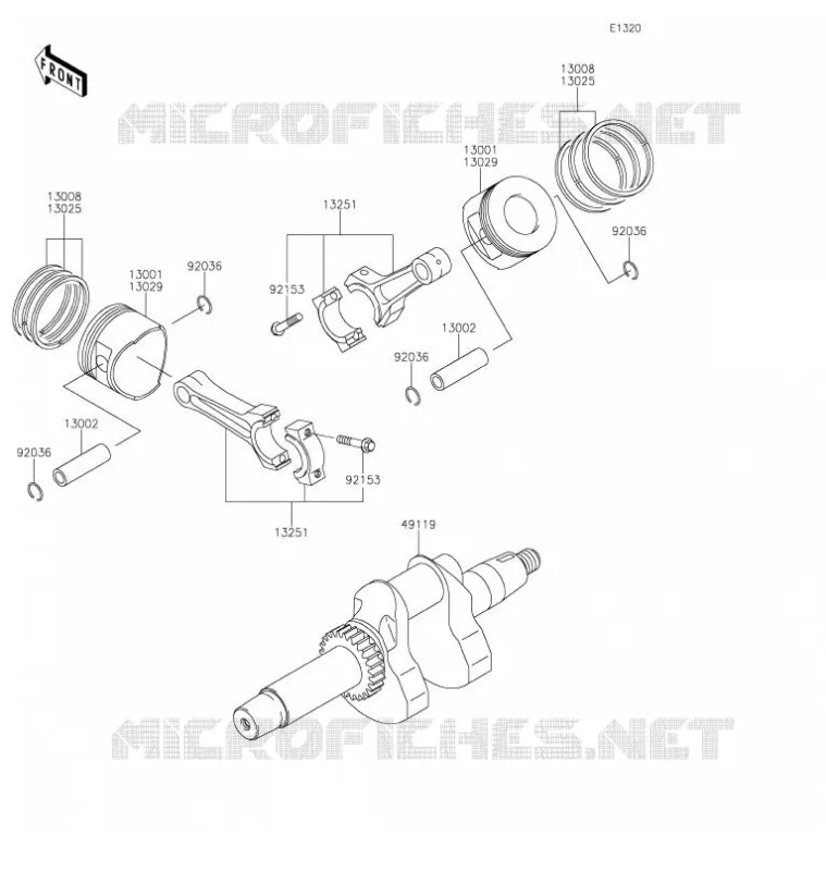 VILEBREQUIN/PISTON Kawasaki SSV 620 2021 MULE 4000 TRANS  KAF620WMFNN