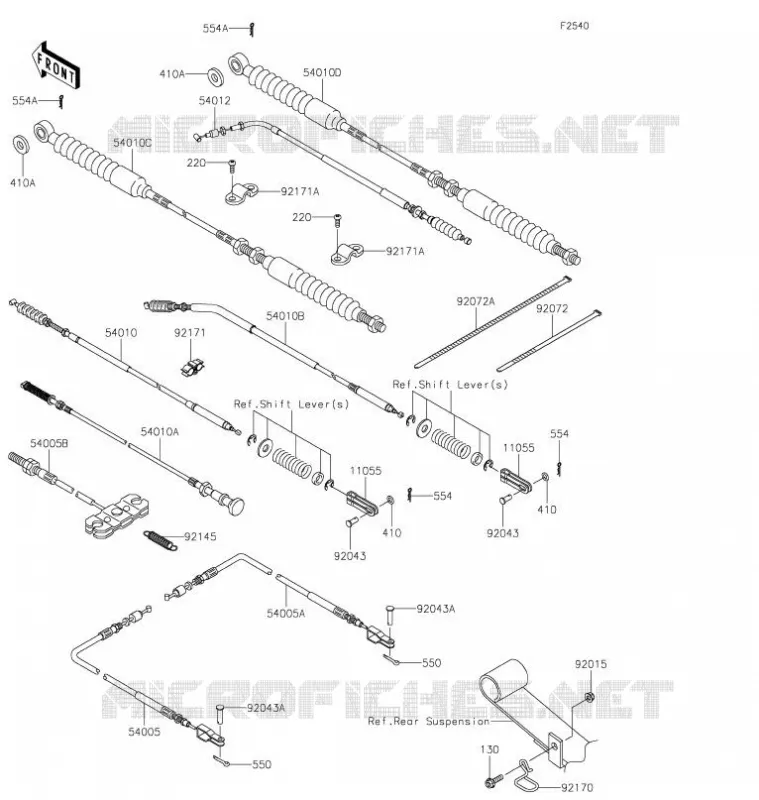 CABLES Kawasaki SSV 620 2021 MULE 4010 4X4  KAF620ZMFNN