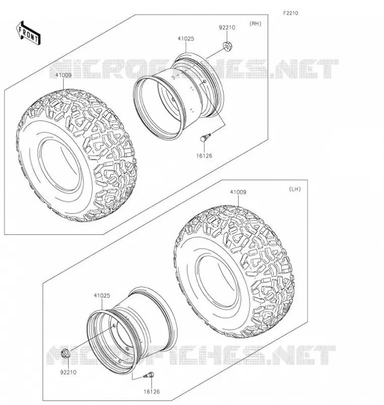 ROUE/PNEUS Kawasaki SSV 620 2021 MULE 4010 4X4  KAF620ZMFNN