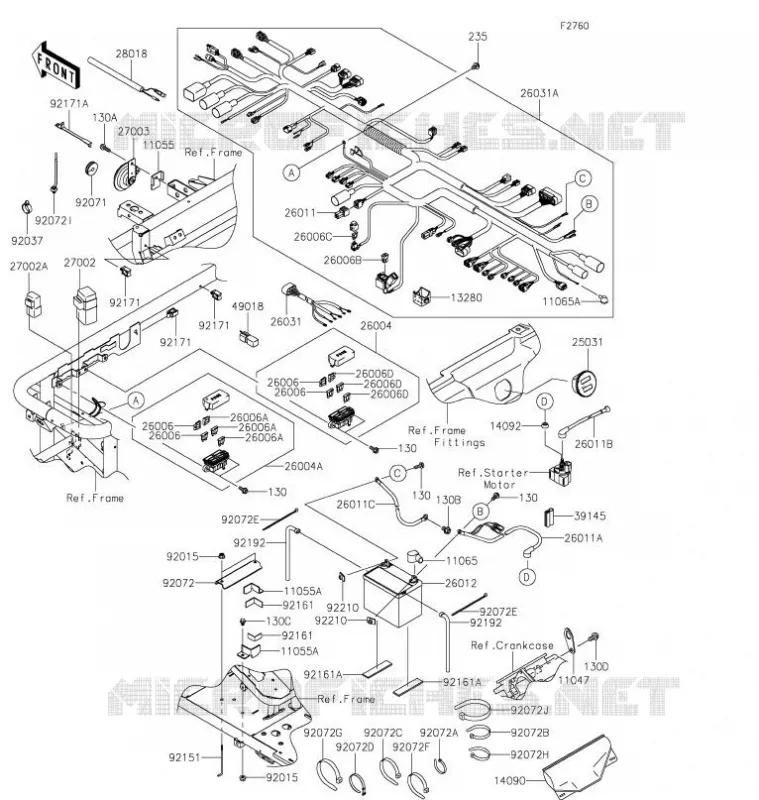 CHASSIS EQUIPMENT ELECTRIQUE Kawasaki SSV 620 2021 MULE 4010 TRANS 4X4  KAF622AMFNN