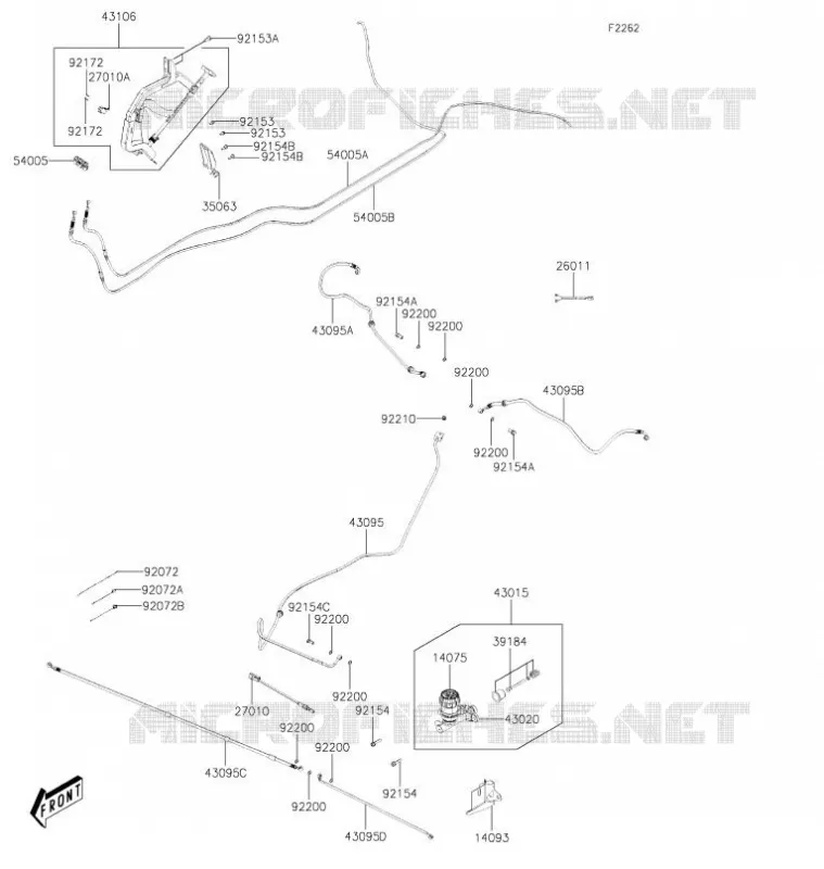 DURITE DE FREIN Kawasaki SSV 700 2021 MULE PRO-MX  KAF700BMFNL
