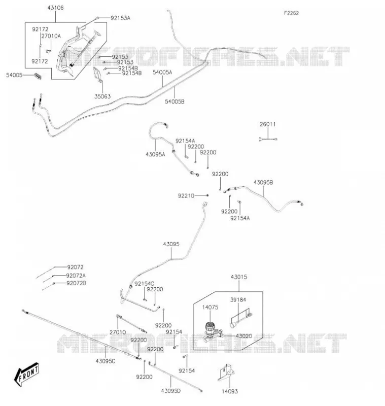 DURITE DE FREIN Kawasaki SSV 700 2021 MULE PRO-MX  KAF700CMFNN