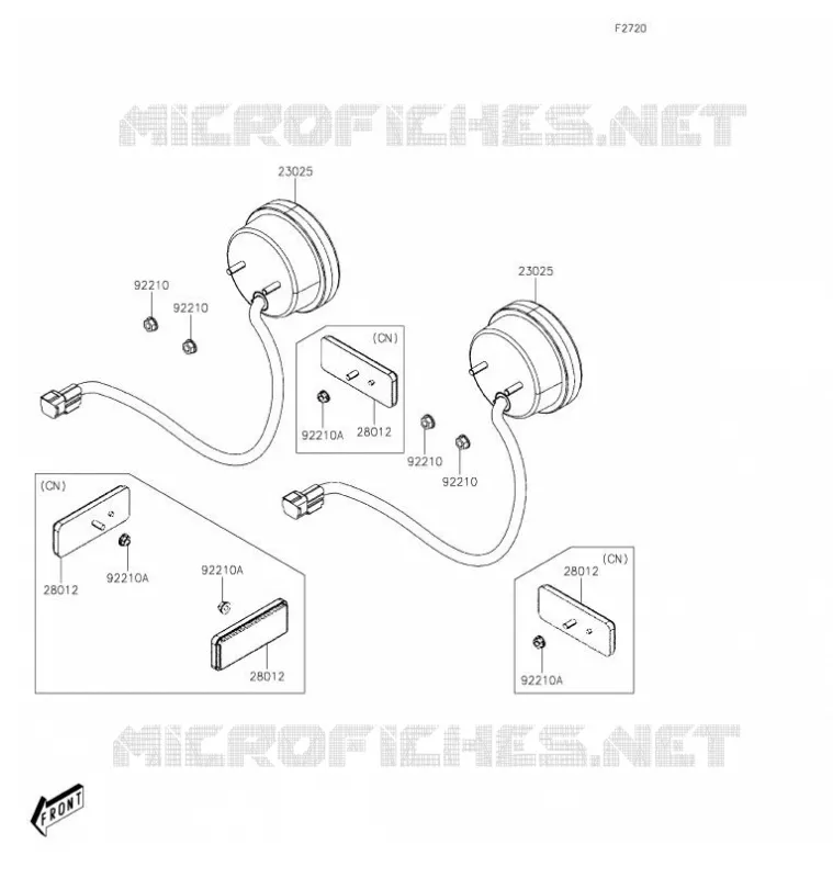 FEUX ARRI&Egrave;RE(S) Kawasaki SSV 700 2021 MULE PRO-MX  KAF700CMFNN