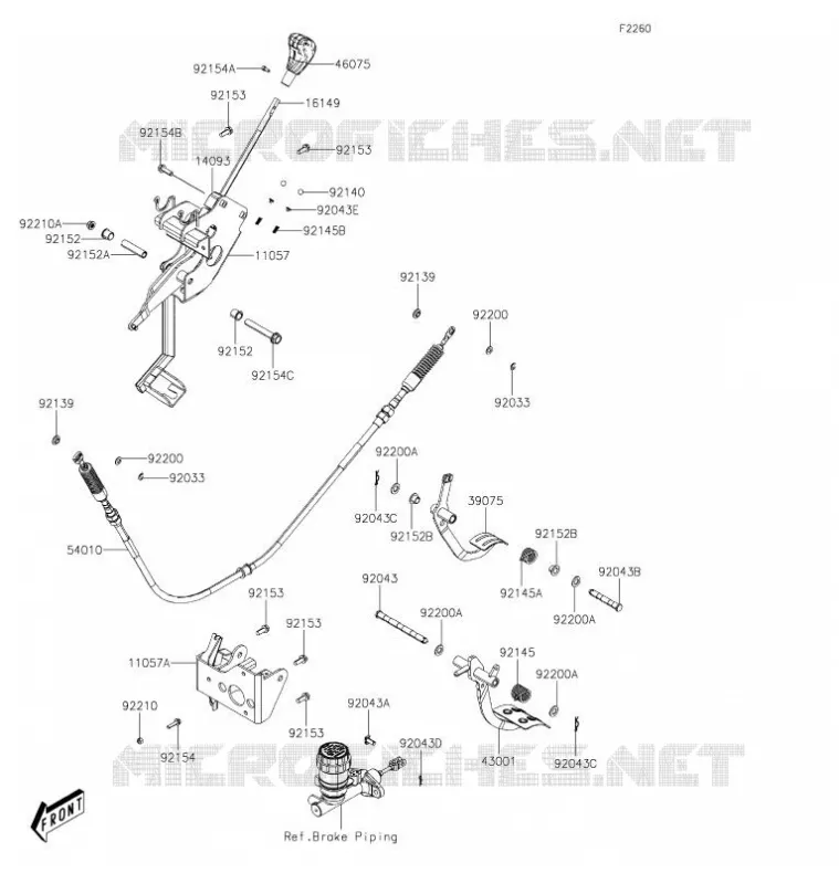 PEDALE DE FREIN/LEVIER ACCELERATEUR Kawasaki SSV 700 2021 MULE PRO-MX  KAF700DMFNN