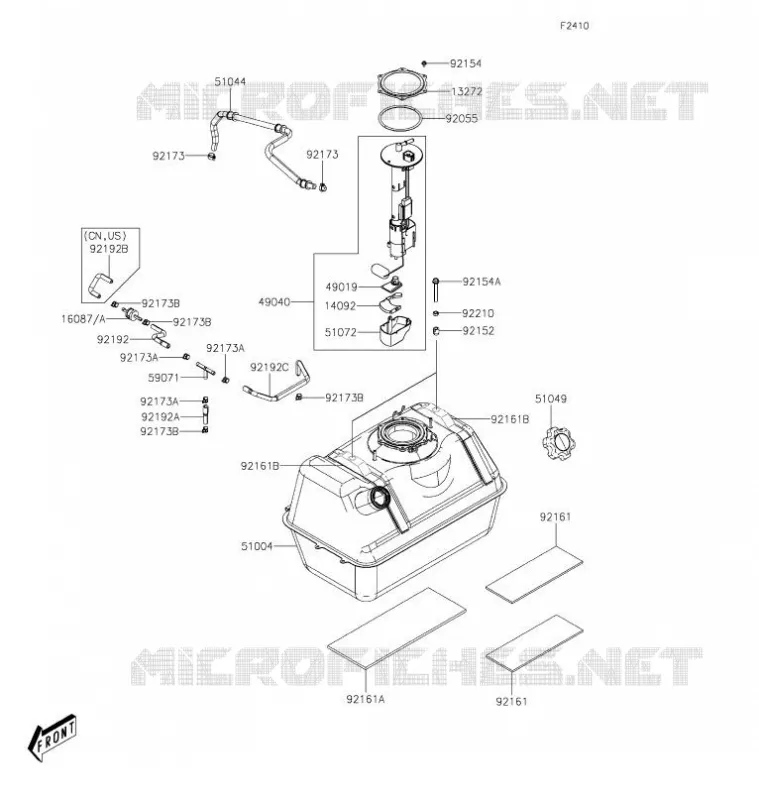 RESERVOIR CARBURANT Kawasaki SSV 700 2021 MULE PRO-MX  KAF700DMFNN