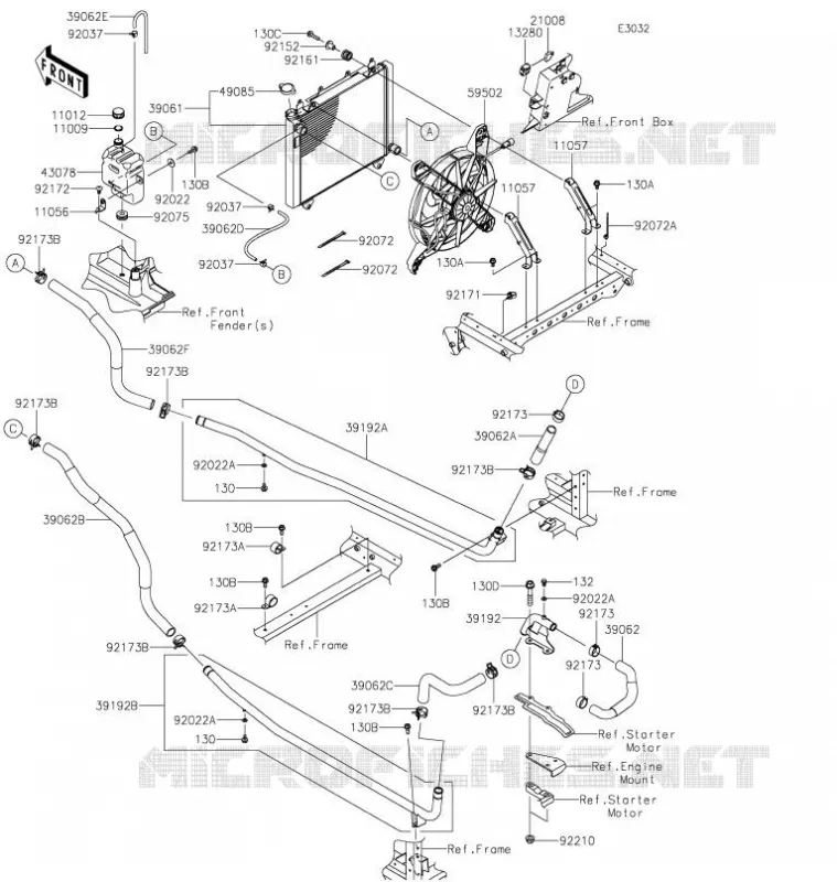 RADIATEUR Kawasaki SSV 820 2021 MULE PRO-FXT  KAF820BMFNN