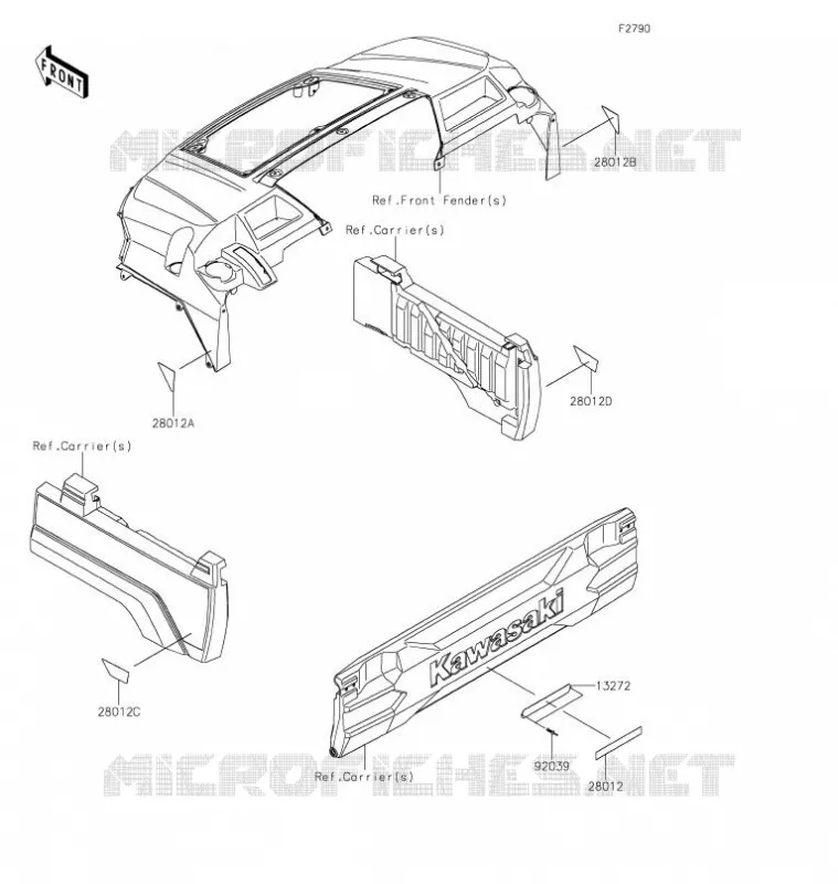 CATADIOPTRES(CN) Kawasaki SSV 820 2021 MULE PRO-FXT  KAF820CMFNN
