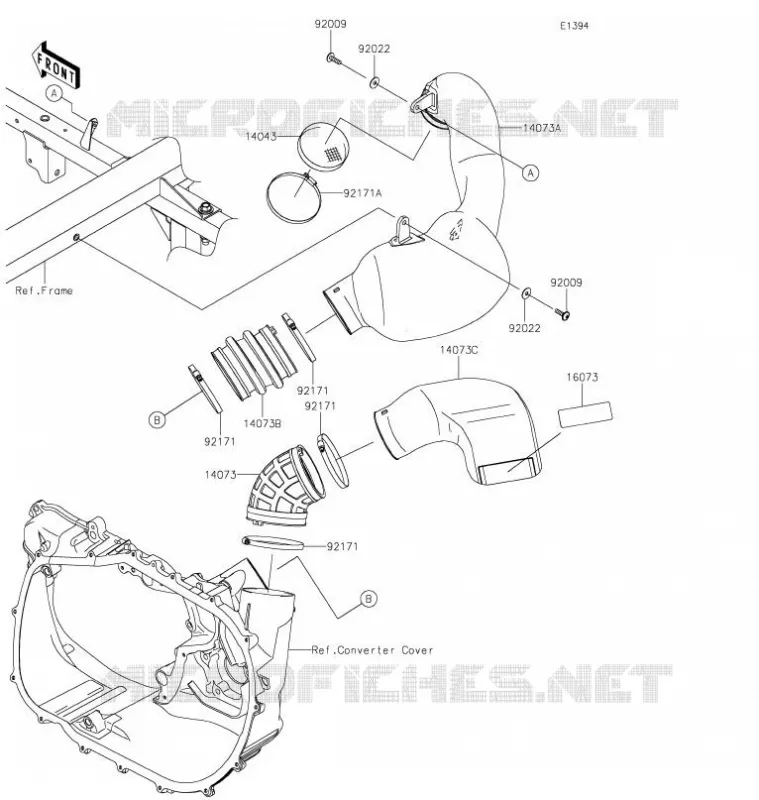 FILTRE A AIR - CONVERTISSEUR Kawasaki SSV 820 2021 MULE PRO-FXT  KAF820CMFNN