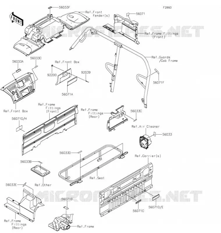 ETIQUETTES Kawasaki SSV 820 2021 MULE PRO-FXT  KAF820DMFNN