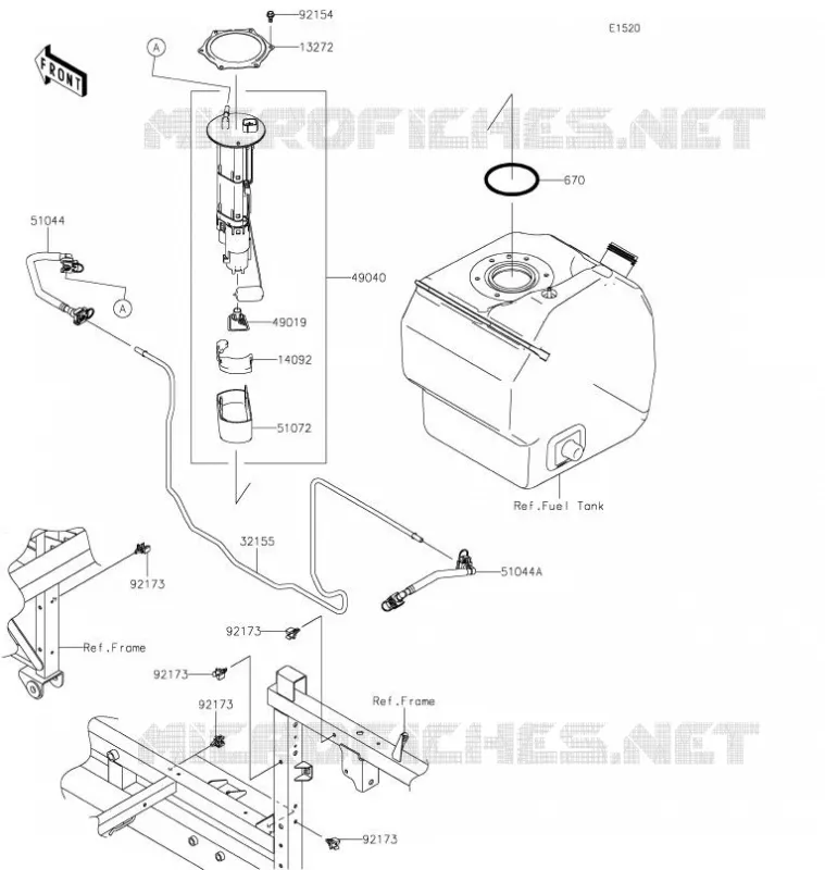 POMPE A ESSENCE Kawasaki SSV 820 2021 MULE PRO-FXT  KAF820DMFNN