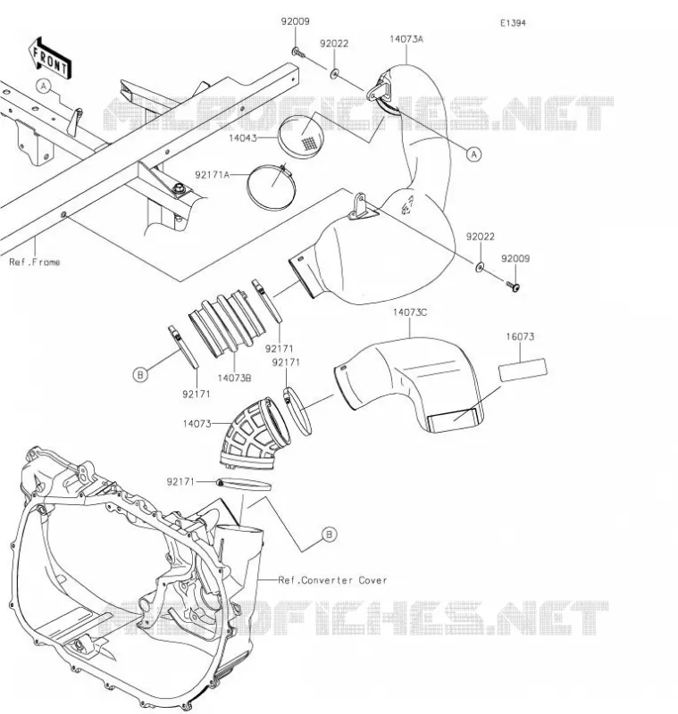 FILTRE A AIR - CONVERTISSEUR Kawasaki SSV 820 2021 MULE PRO-FX  KAF820EMFNN