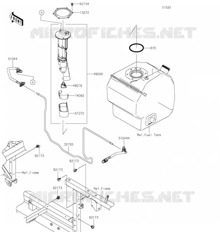 POMPE A ESSENCE Kawasaki SSV 820 2021 MULE PRO-FX  KAF820EMFNN