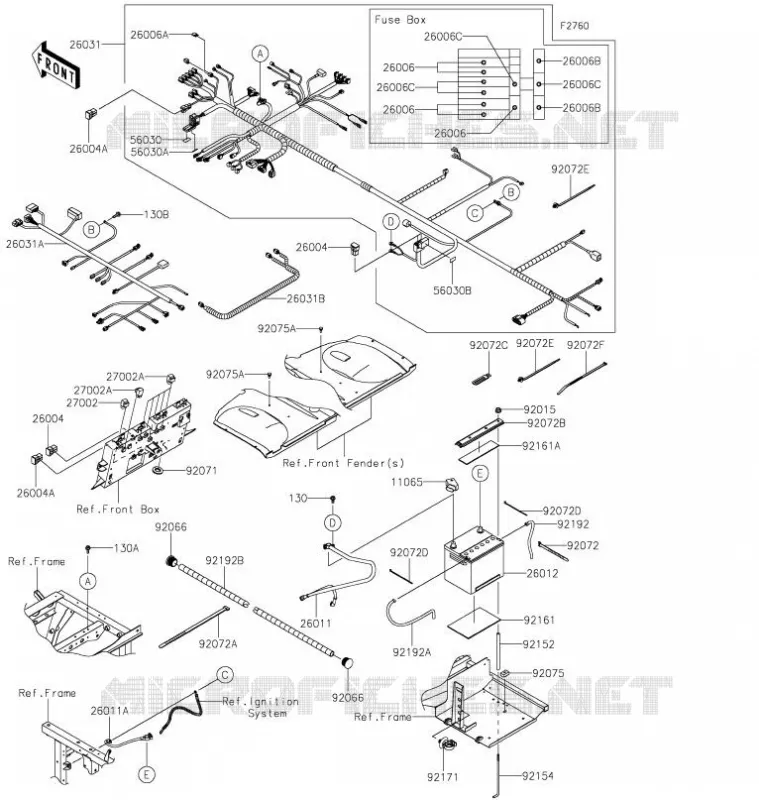 CHASSIS EQUIPMENT ELECTRIQUE Kawasaki SSV 820 2021 MULE PRO-FX  KAF820FMFNN