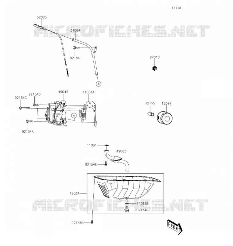 POMPE A HUILE/FILTRE &Agrave; HUILE Kawasaki SSV 820 2021 MULE PRO-FX  KAF820FMFNN