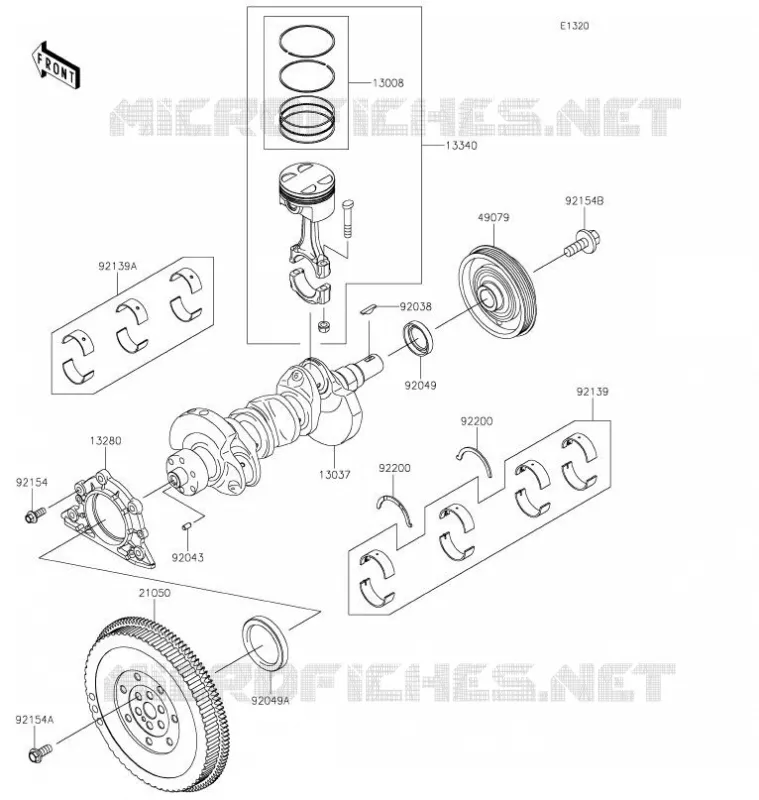 VILEBREQUIN/PISTON Kawasaki SSV 820 2021 MULE PRO-FX  KAF820FMFNN