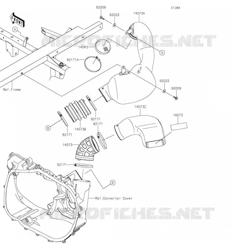 FILTRE A AIR - CONVERTISSEUR Kawasaki SSV 820 2021 MULE PRO-FX  KAF820GMFNN