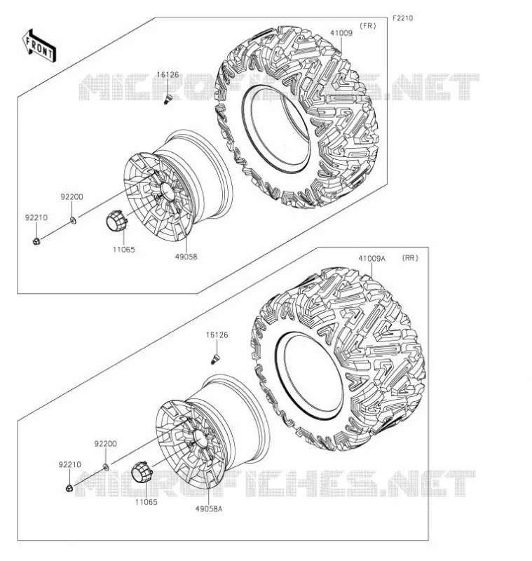 ROUE/PNEUS Kawasaki SSV 820 2021 MULE PRO-FXR  KAF820KMFNN