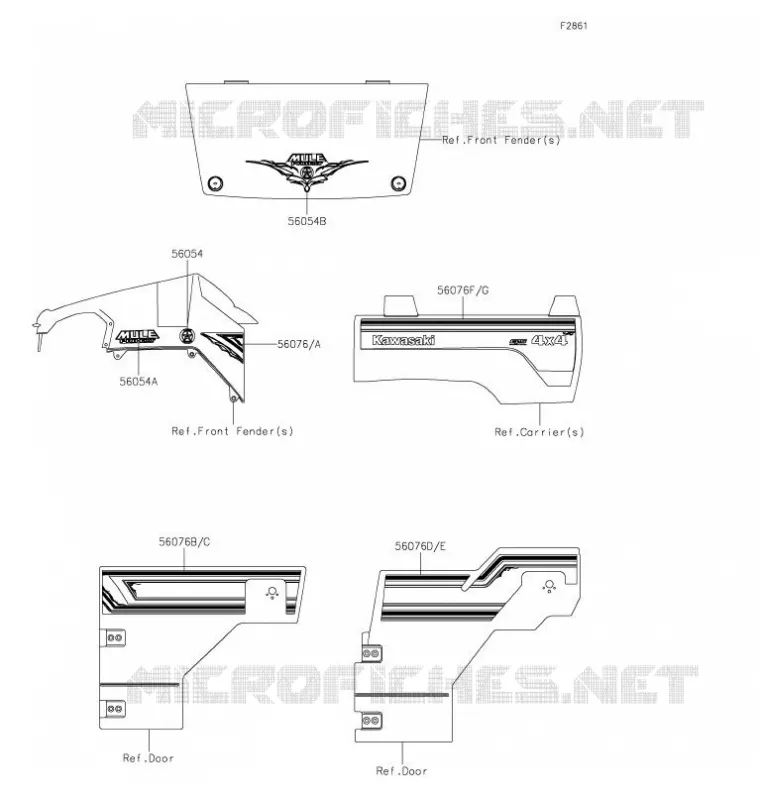 AUTOCOLLANT Kawasaki SSV 820 2021 MULE PRO-FXT  KAF820MMFNN