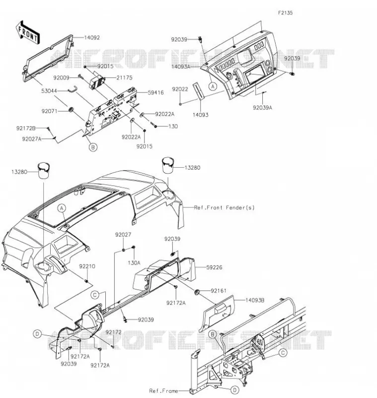 BOITE AVANT Kawasaki SSV 820 2021 MULE PRO-FXT  KAF820MMFNN