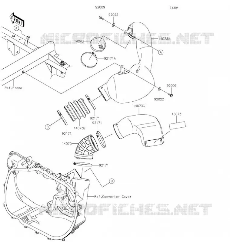 FILTRE A AIR - CONVERTISSEUR Kawasaki SSV 820 2021 MULE PRO-FXT  KAF820MMFNN